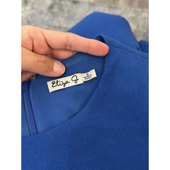 Eliza J Royal Cobalt Blue Fit & Flare Dress Size 8 - Picture 7 of 9